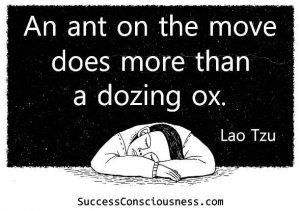 An Ant on the Move Does More than a Dozing Ox - Lao Tzu