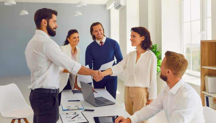 Manager Congratulating an Employee