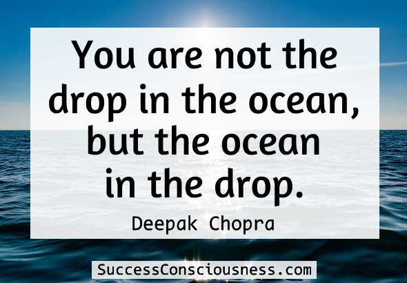 You are not the drop in the ocean