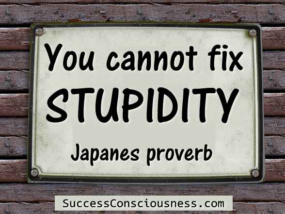 You cannot fix stupidity